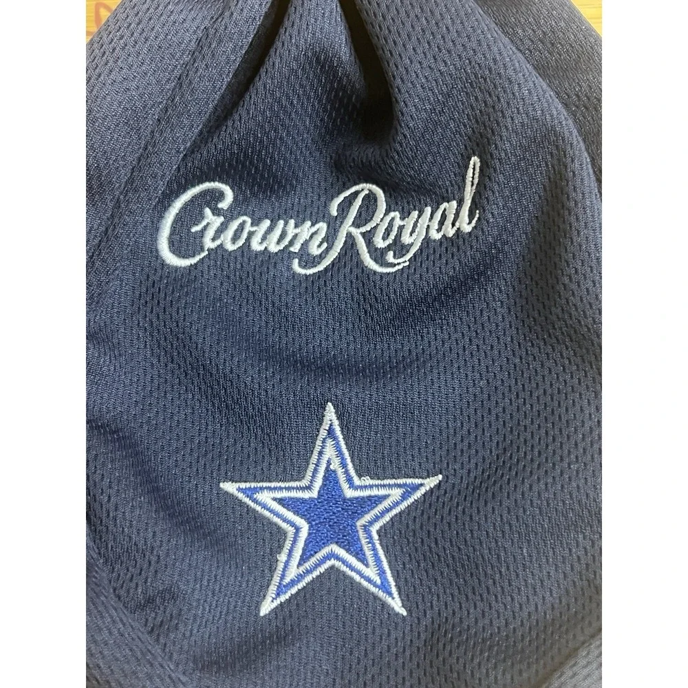 Crown Royal Dallas Cowboys Navy Blue Mesh Drawstring Bag NFL Football Pouch Logo
